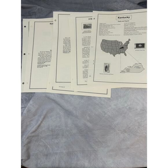 Kentucky Vermont Stamp Album Sheets Stamps Mounts Historical Collections Stamp - Picture 8 of 10